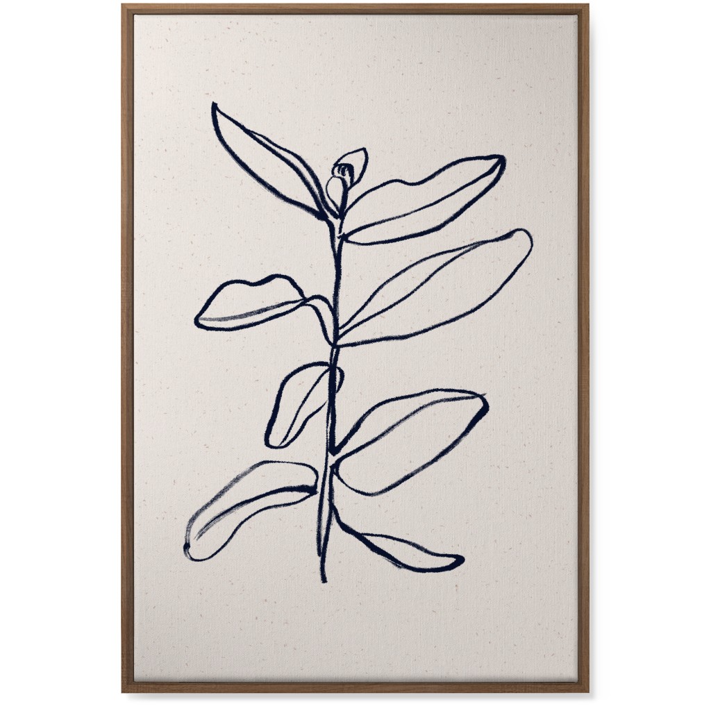 Plant Line Art - Neutral Wall Art, Natural, Single piece, Canvas, 24x36, Beige