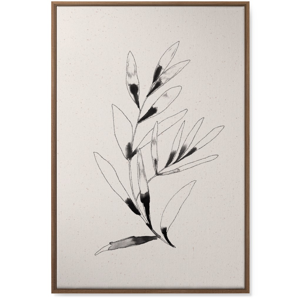 Olive Branch Watercolor - Neutral Wall Art, Natural, Single piece, Canvas, 24x36, Beige, Pearl