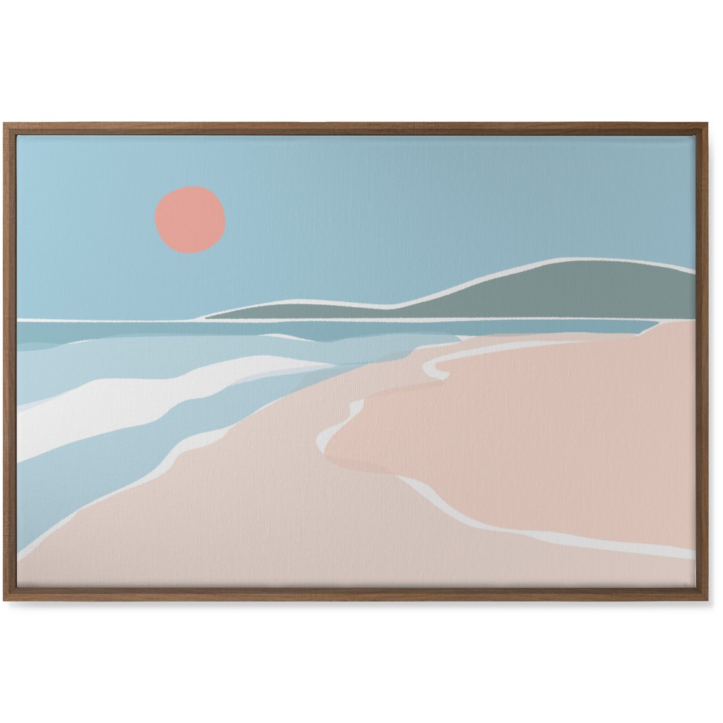 Beach Night Wall Art, Natural, Single piece, Canvas, 24x36, Blue, Oasis