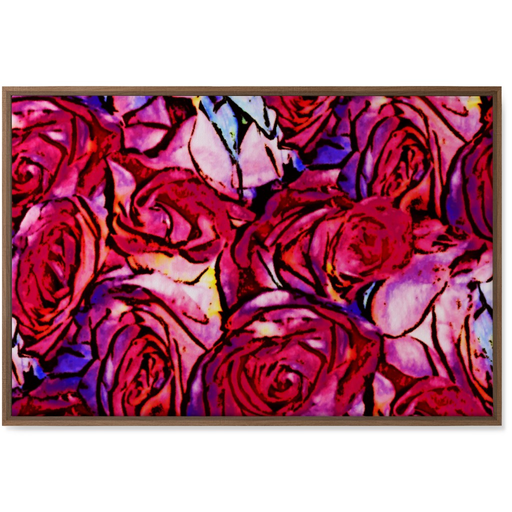 David's Roses - Pink Wall Art, Natural, Single piece, Canvas, 24x36, Pink
