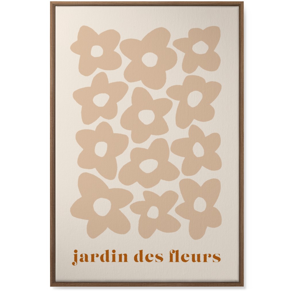 Botanical Graphic Retro Flower Garden Wall Art, Natural, Single piece, Canvas, 24x36, Beige, Pueblo