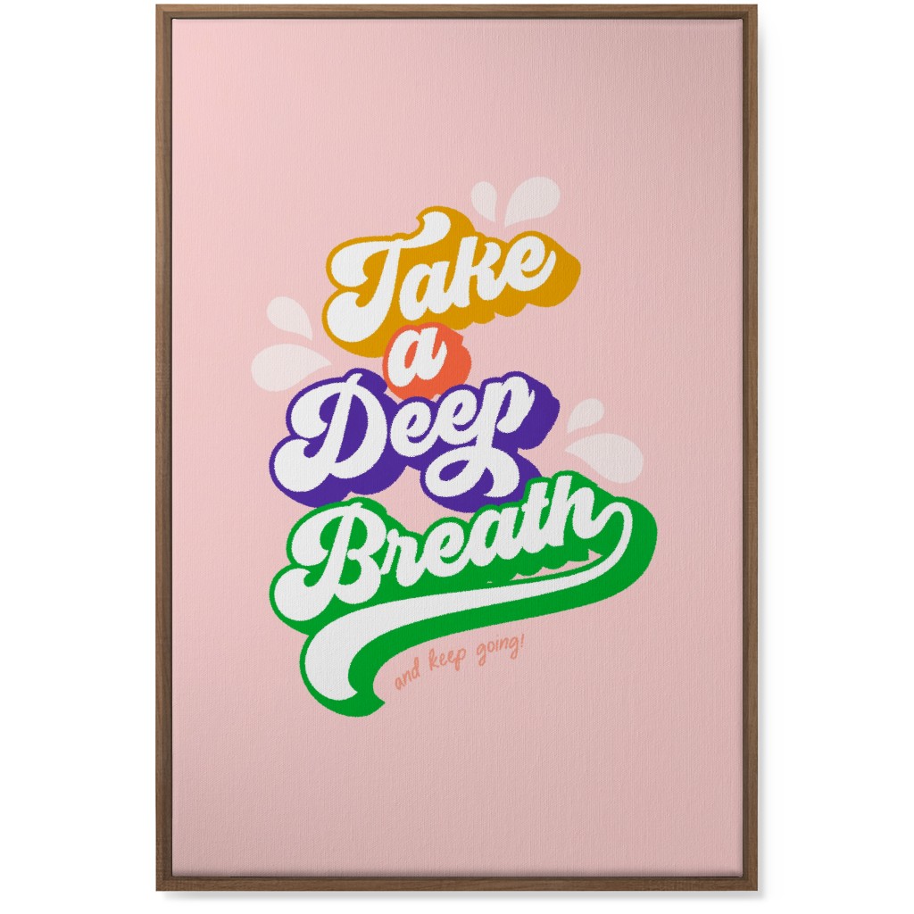 Take a Deep Breath - Multi on Pink Wall Art, Natural, Single piece, Canvas, 24x36, Multicolor