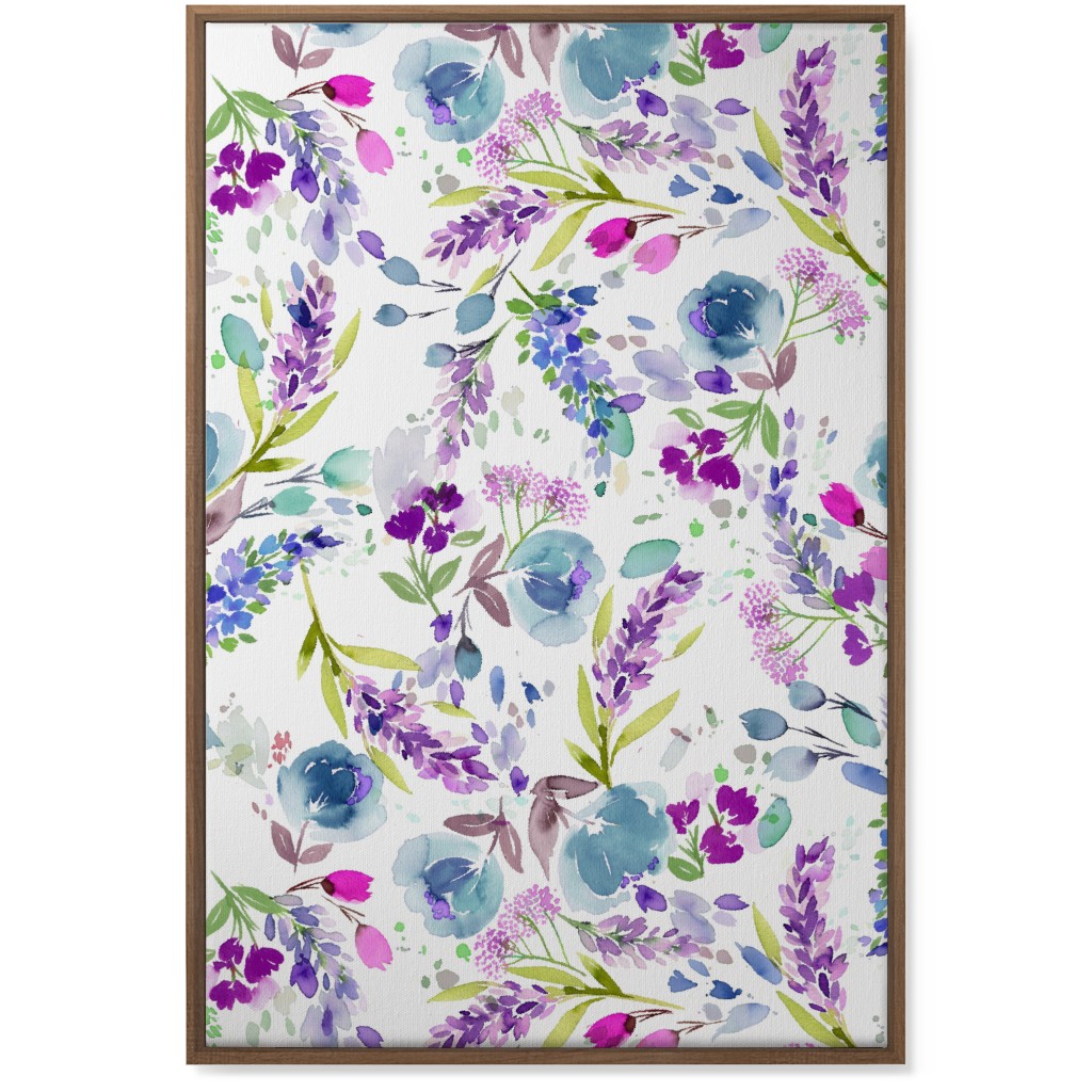 Lavender Bunches - Purple and Blue Wall Art, Natural, Single piece, Canvas, 24x36, Purple