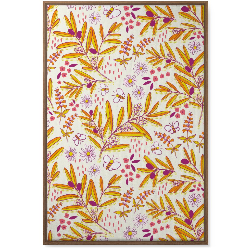 Olive and Honey Optimist - Yellow and Purple Wall Art, Natural, Single piece, Canvas, 24x36, Yellow