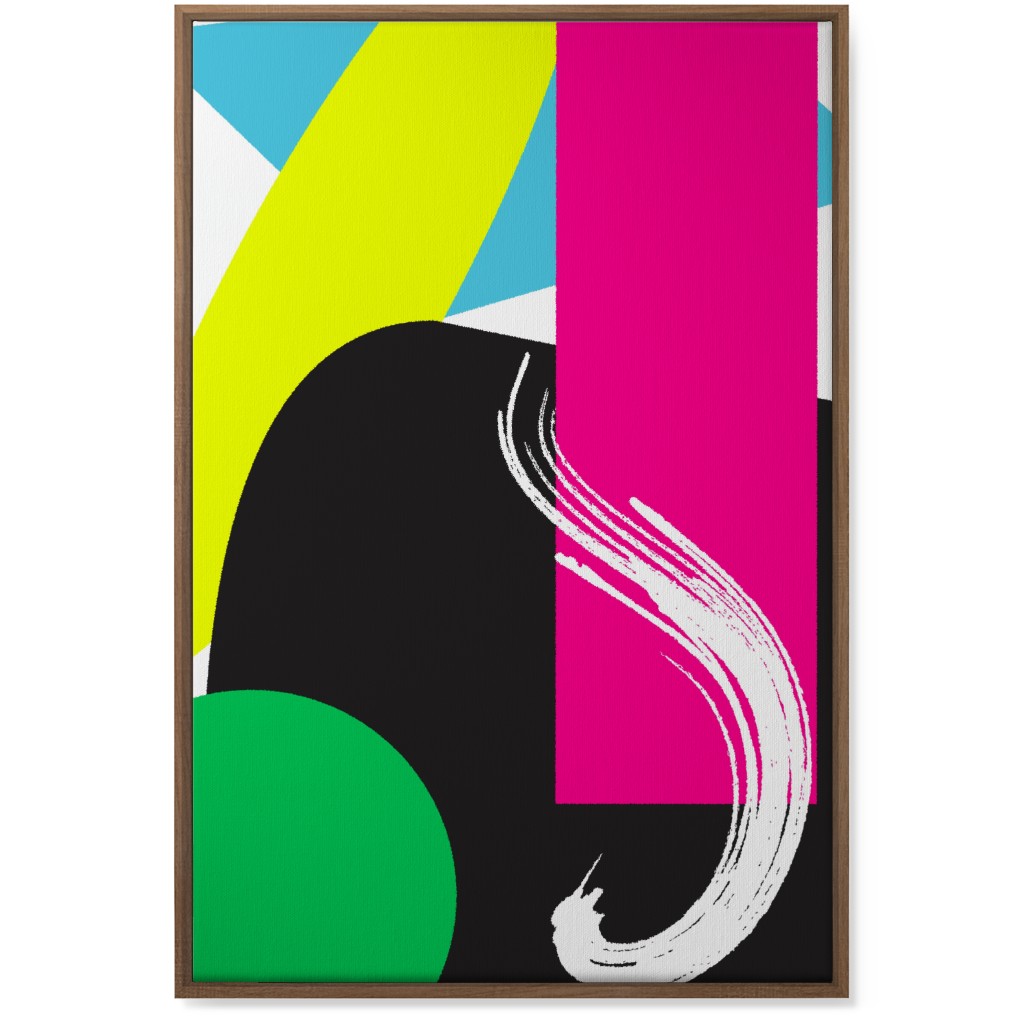 Abstract Colors Wall Art, Natural, Single piece, Canvas, 24x36, Multicolor, Hot Pink