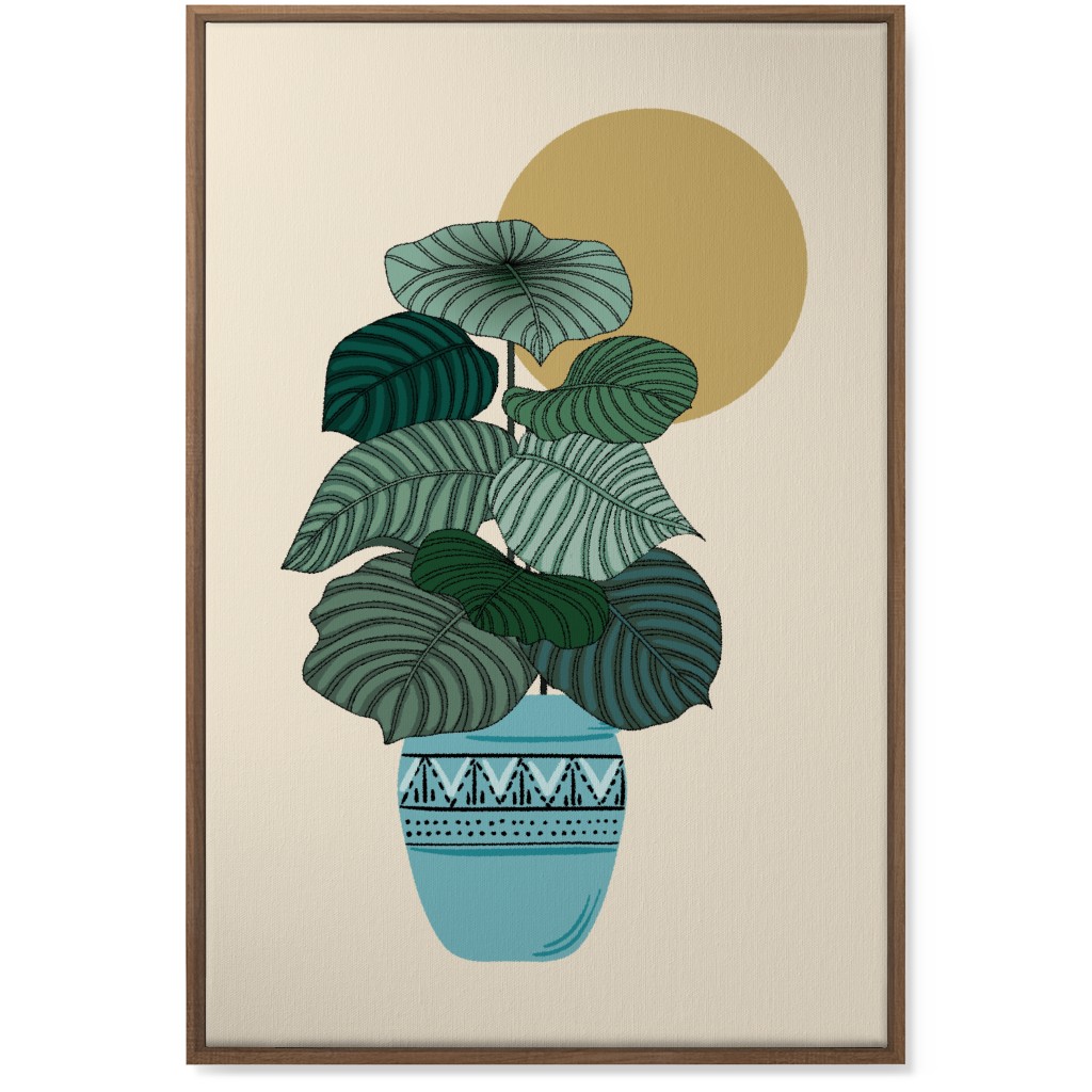 Calla - Green and Beige Wall Art, Natural, Single piece, Canvas, 24x36, Green, Classic Green