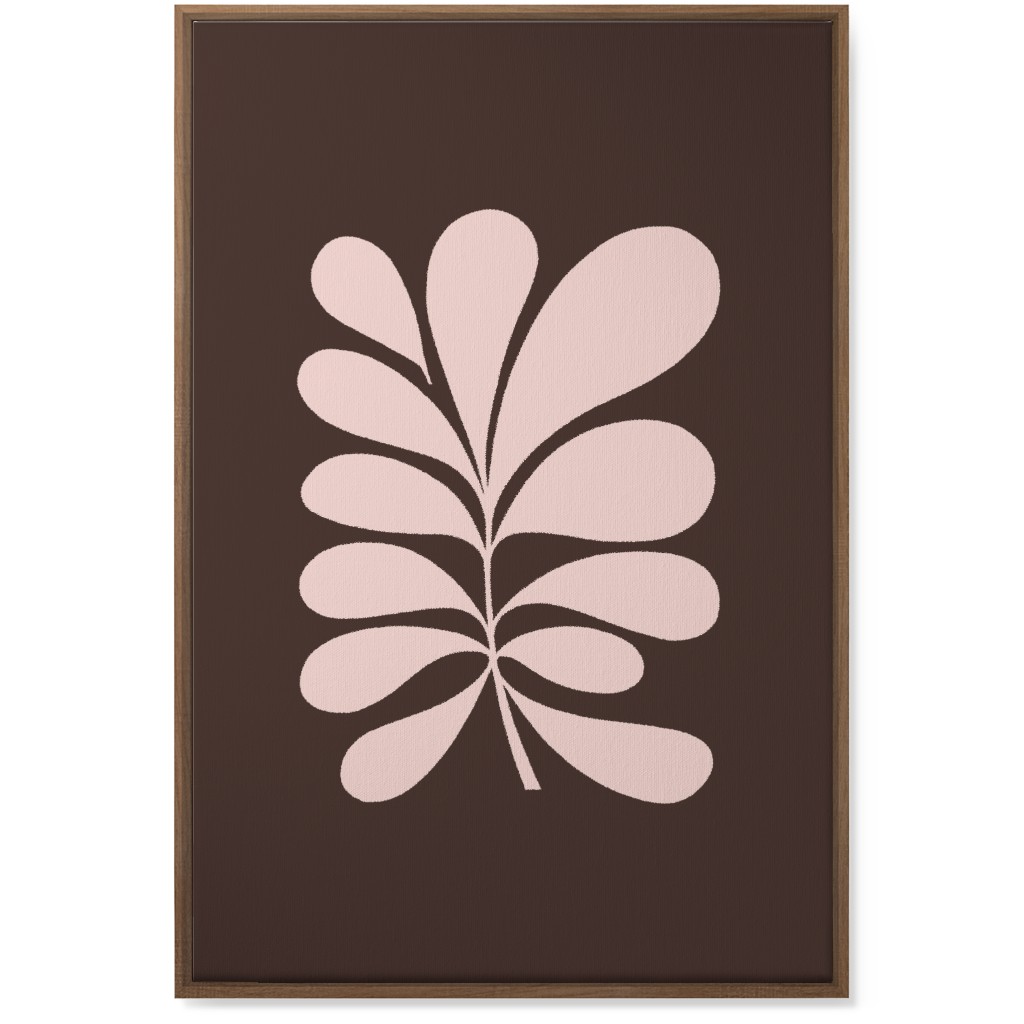 Minimal Foliage - Brown and Pink Wall Art, Natural, Single piece, Canvas, 24x36, Brown, Brown