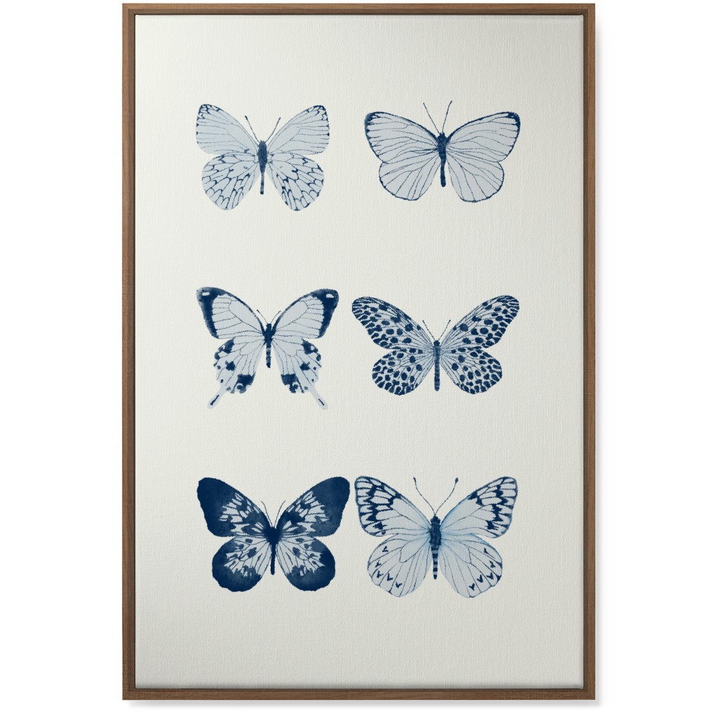 Butterflies Pairs Wall Art, Natural, Single piece, Canvas, 24x36, Blue, Air
