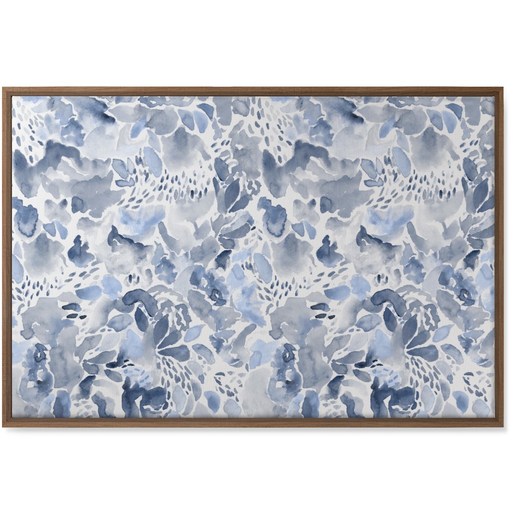 Happy Abstract Watercolor Wall Art, Natural, Single piece, Canvas, 24x36, Blue, Marine Layer