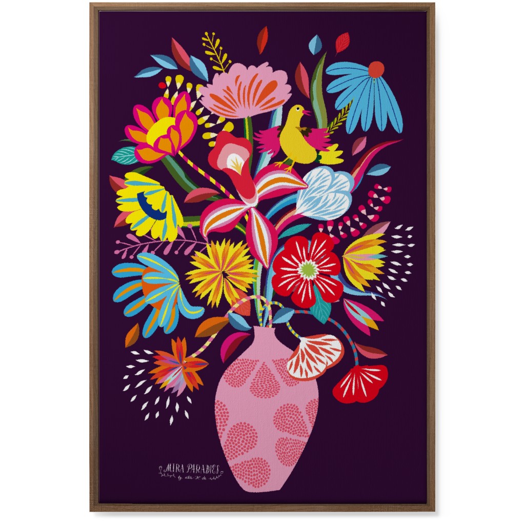 Folkart Bouquet - Multi Wall Art, Natural, Single piece, Canvas, 24x36, Multicolor