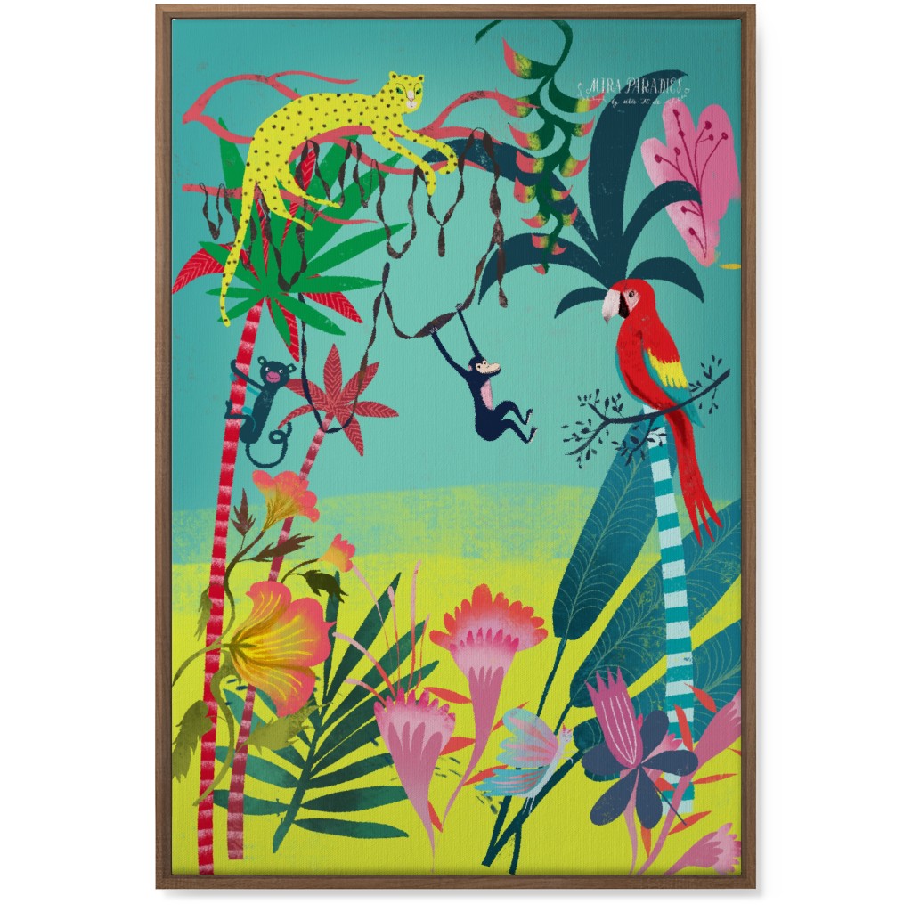 Jungle Animals & Botanical - Multi Wall Art, Natural, Single piece, Canvas, 24x36, Multicolor