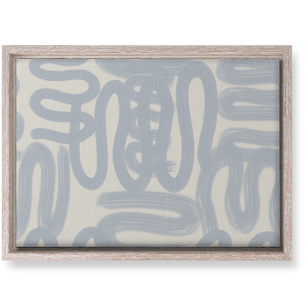 Squiggle - Blue and Cream Wall Art, Rustic, Single piece, Canvas, 10x14, Blue, True Blue