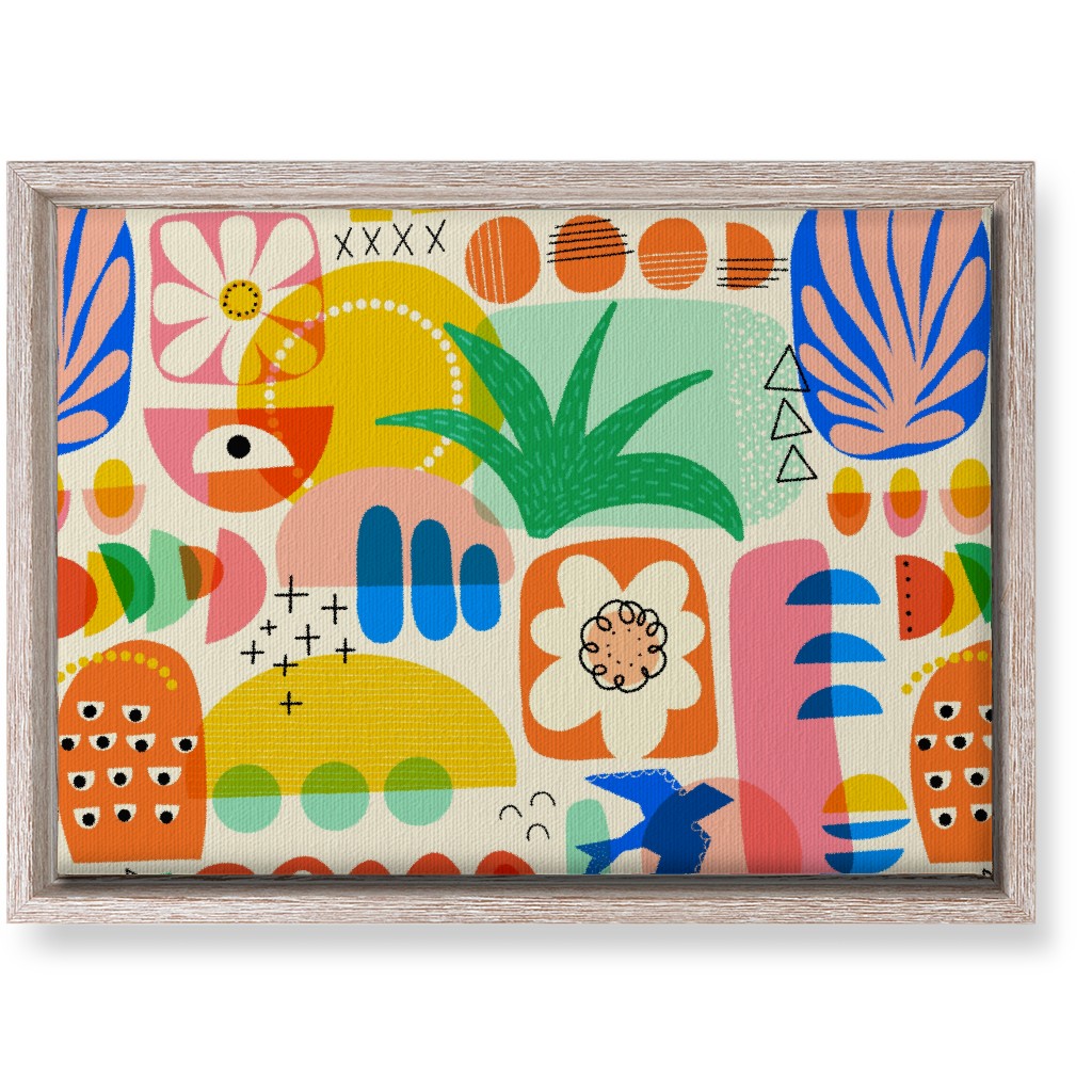 Abstract Shapes Collage - Multi Wall Art, Rustic, Single piece, Canvas, 10x14, Multicolor