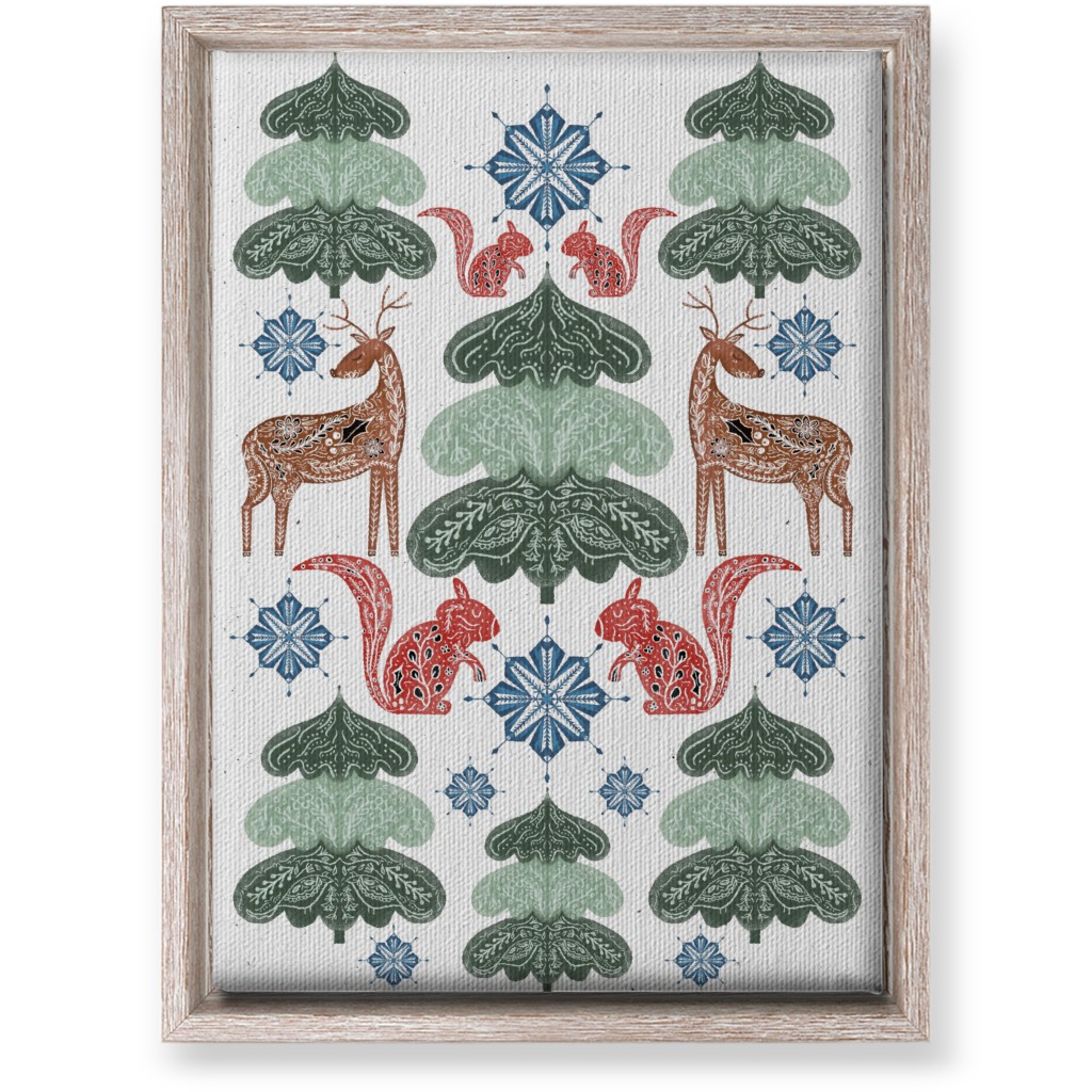 Scandi Woodland Forest & Animals - Green Wall Art, Rustic, Single piece, Canvas, 10x14, Green