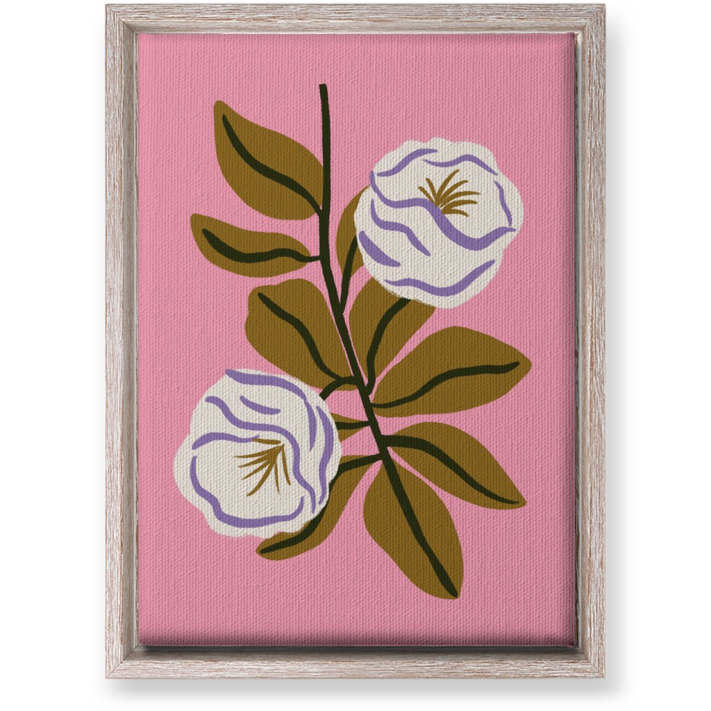 White Bulb Flower - Multi on Pink Wall Art, Rustic, Single piece, Canvas, 10x14, Pink