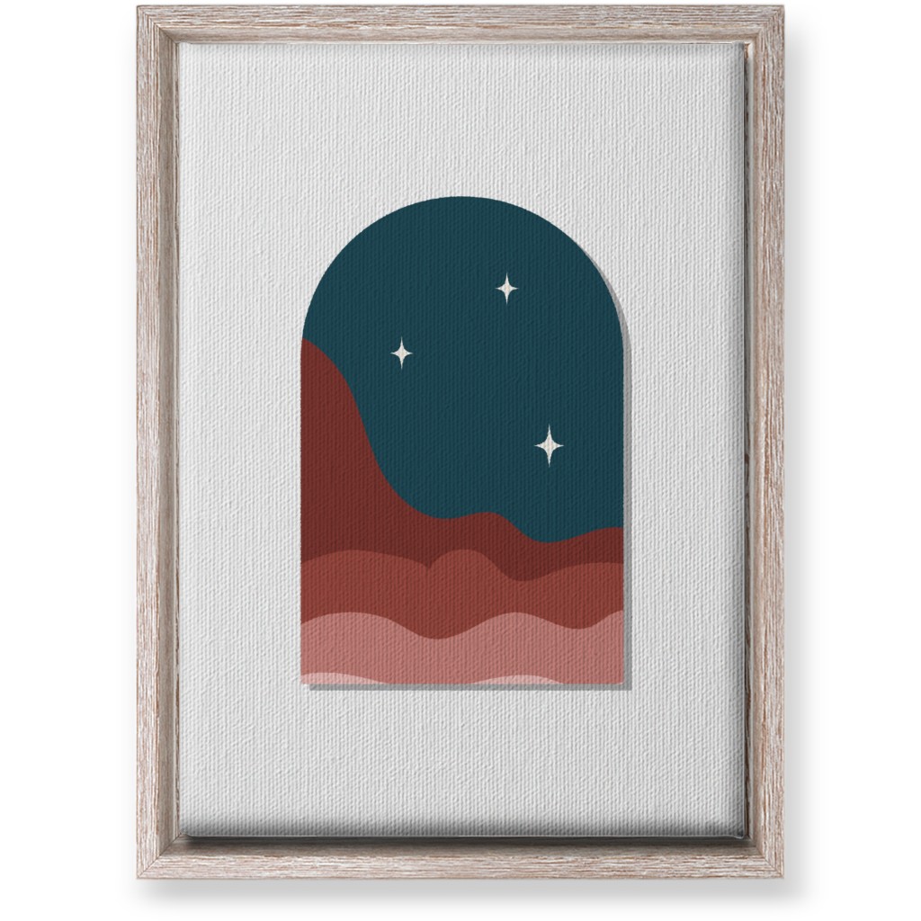 Abstract Landscapes in Windows Night Wall Art, Rustic, Single piece, Canvas, 10x14, Multicolor