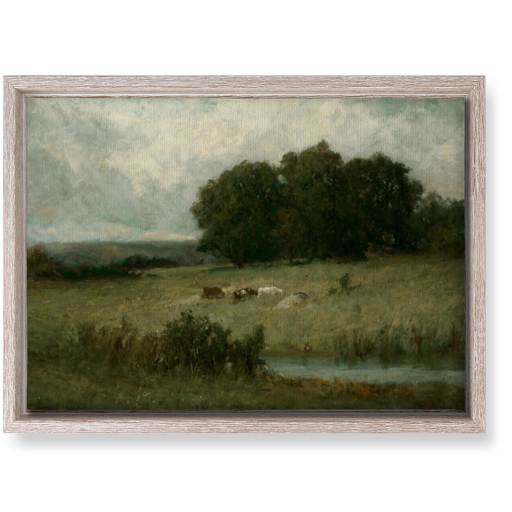 Grazing Fields Wall Art, Rustic, Single piece, Canvas, 10x14, Green