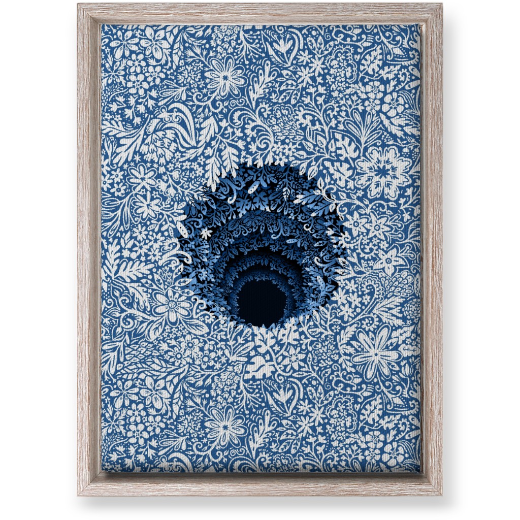 Deep Down Colorful Floral Abstract Wall Art, Rustic, Single piece, Canvas, 10x14, Blue, Mist