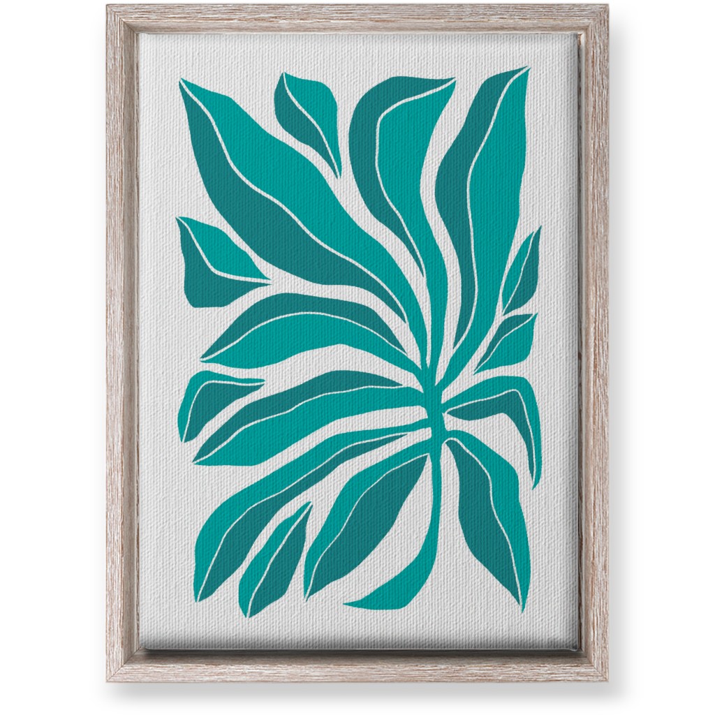 Minimalist Block Botanical Palm Leaves - Green Wall Art, Rustic, Single piece, Canvas, 10x14, Green, Classic Green