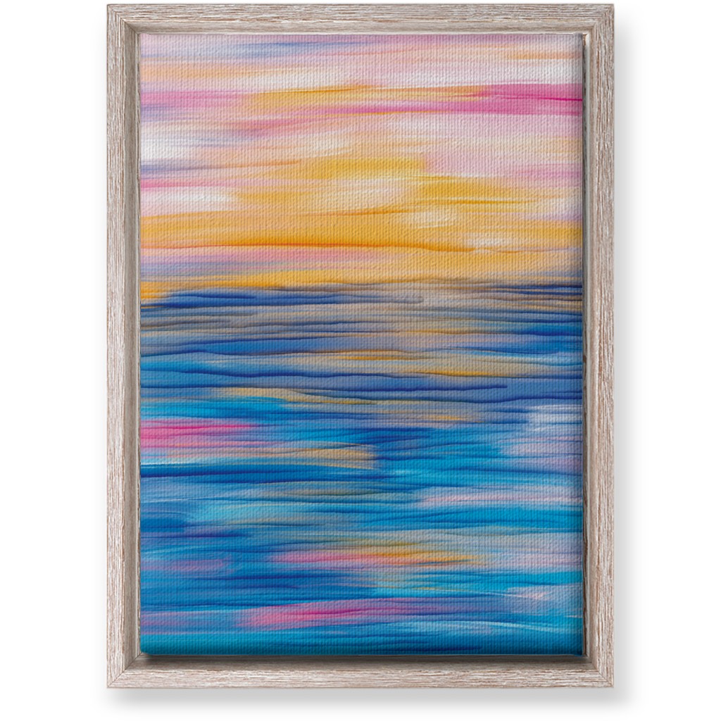Abstract Sunset Over Water - Multi Wall Art, Rustic, Single piece, Canvas, 10x14, Multicolor