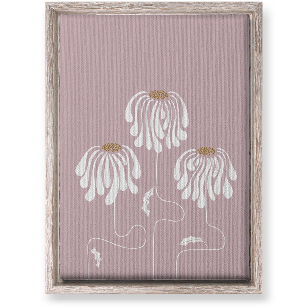 Mod Lazy Daisies Wall Art, Rustic, Single piece, Canvas, 10x14, Pink, Whisper