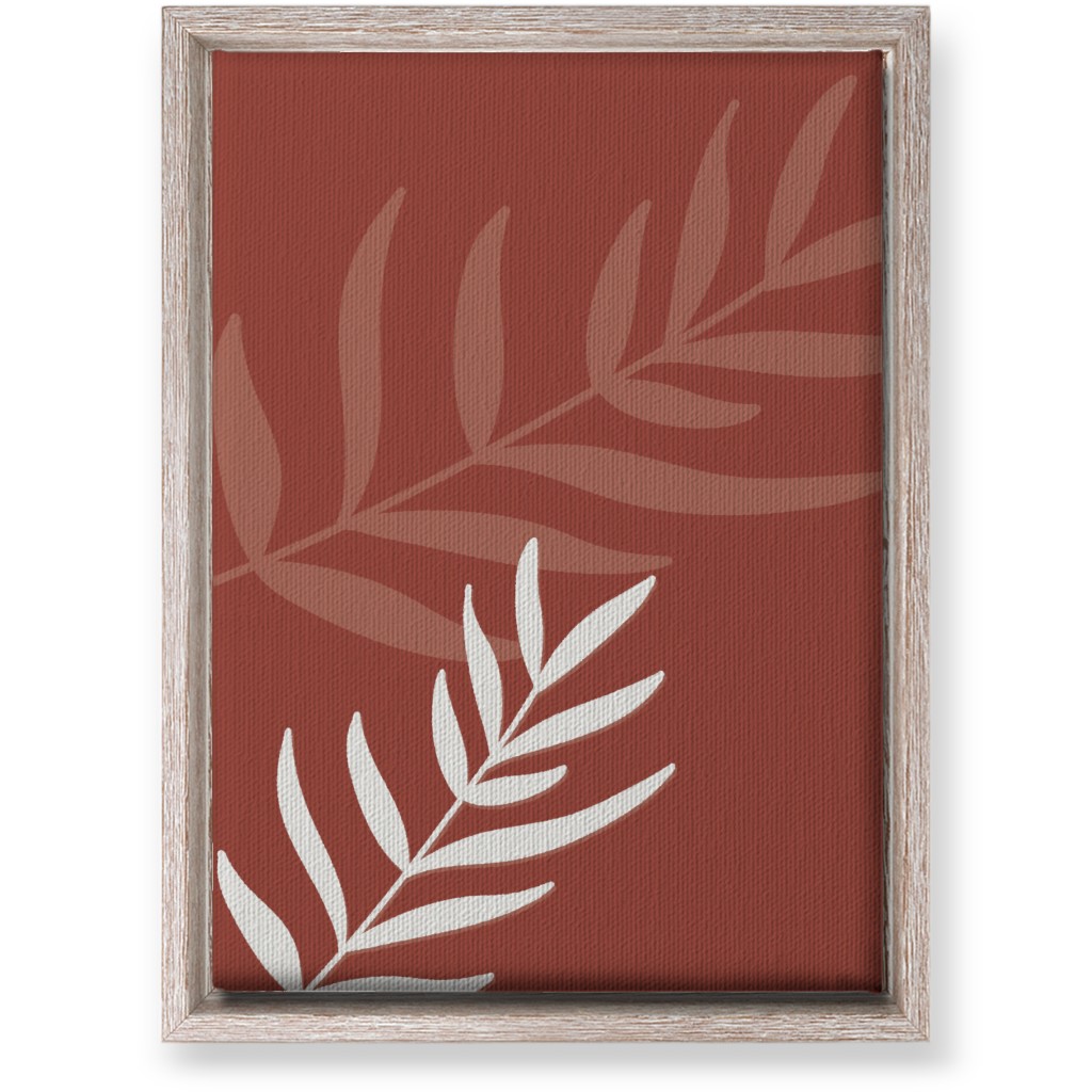 Fern Leaves in Neutral Earth Tones Wall Art, Rustic, Single piece, Canvas, 10x14, Red, Cinnamon