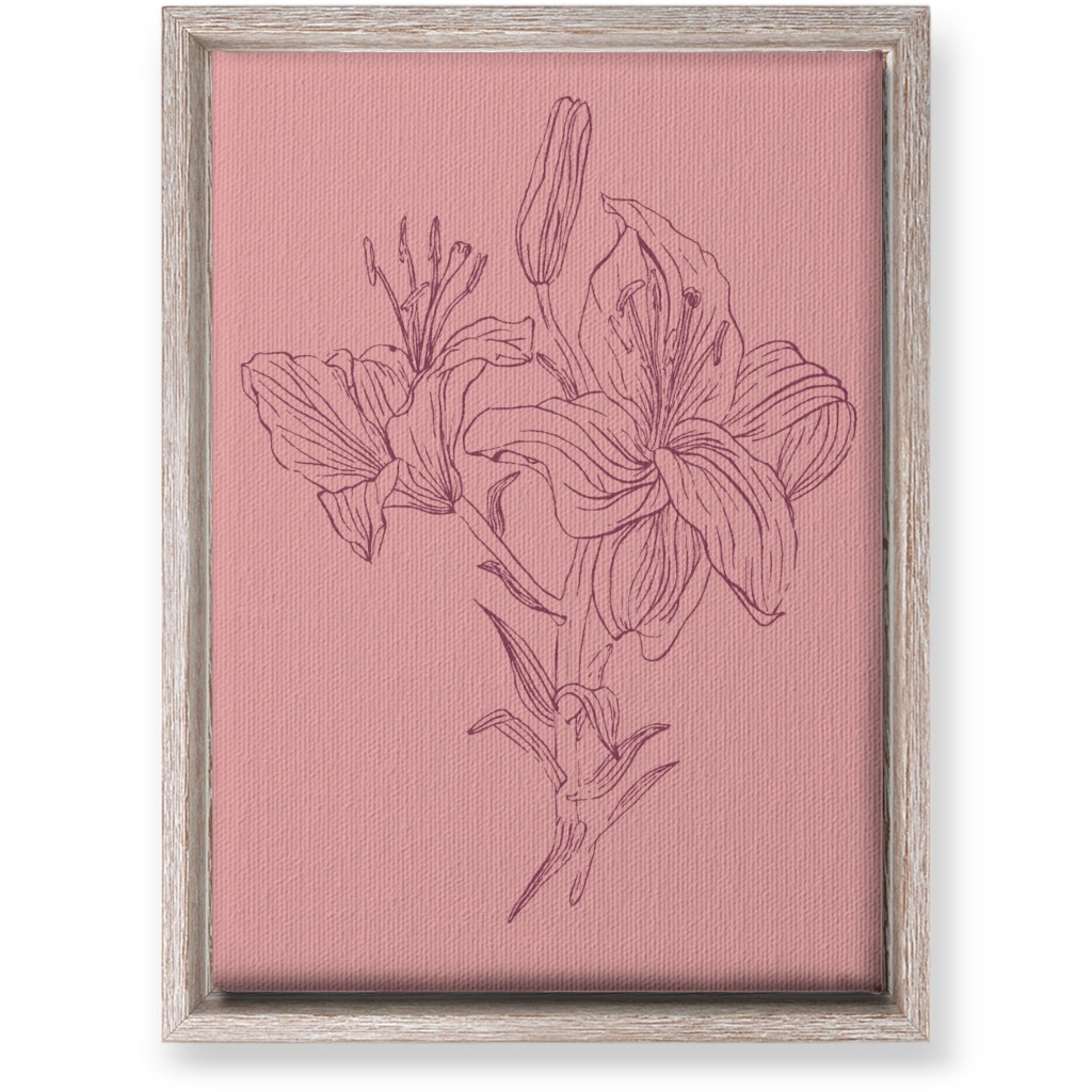 Lily - Pink Wall Art, Rustic, Single piece, Canvas, 10x14, Pink