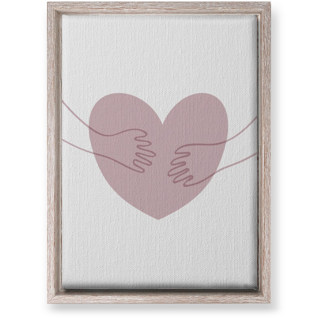 Hugs and Heart - Pink Wall Art, Rustic, Single piece, Canvas, 10x14, Pink