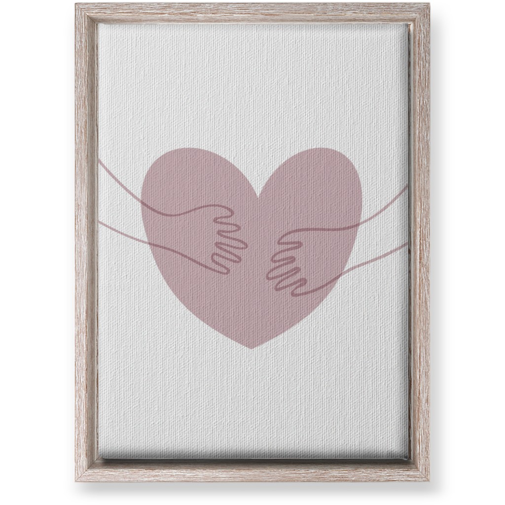 Hugs and Heart - Pink Wall Art, Rustic, Single piece, Canvas, 10x14, Pink, Bright Pink