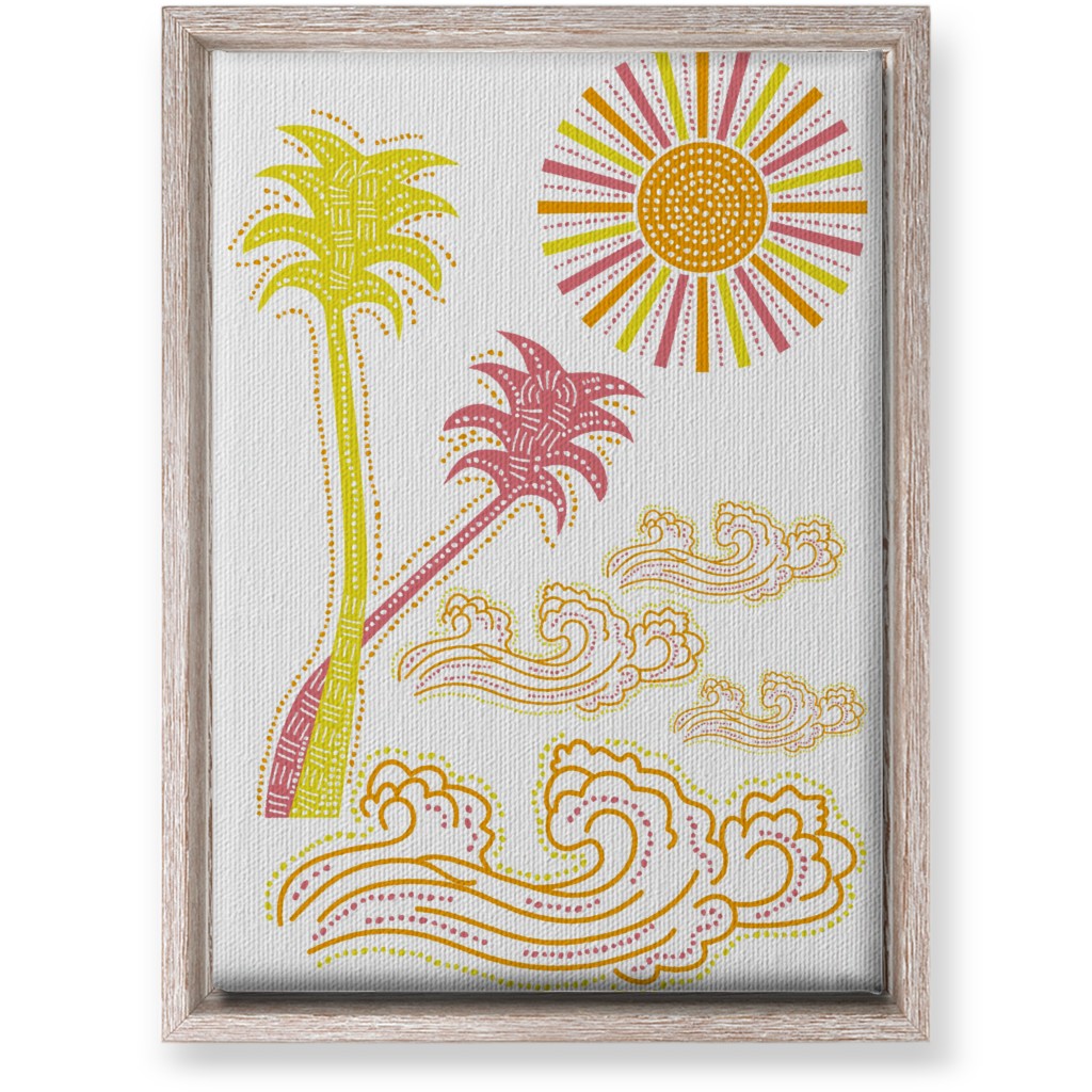 Optimistic Sunny Tropical Summer Art Wall Art, Rustic, Single piece, Canvas, 10x14, Multicolor