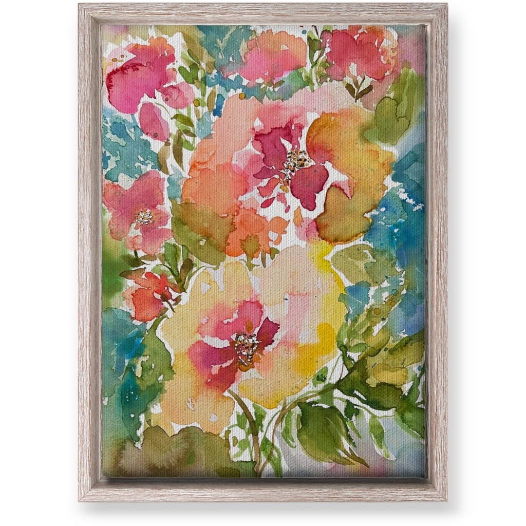 Summer Floral Mart - Multi Wall Art, Rustic, Single piece, Canvas, 10x14, Multicolor