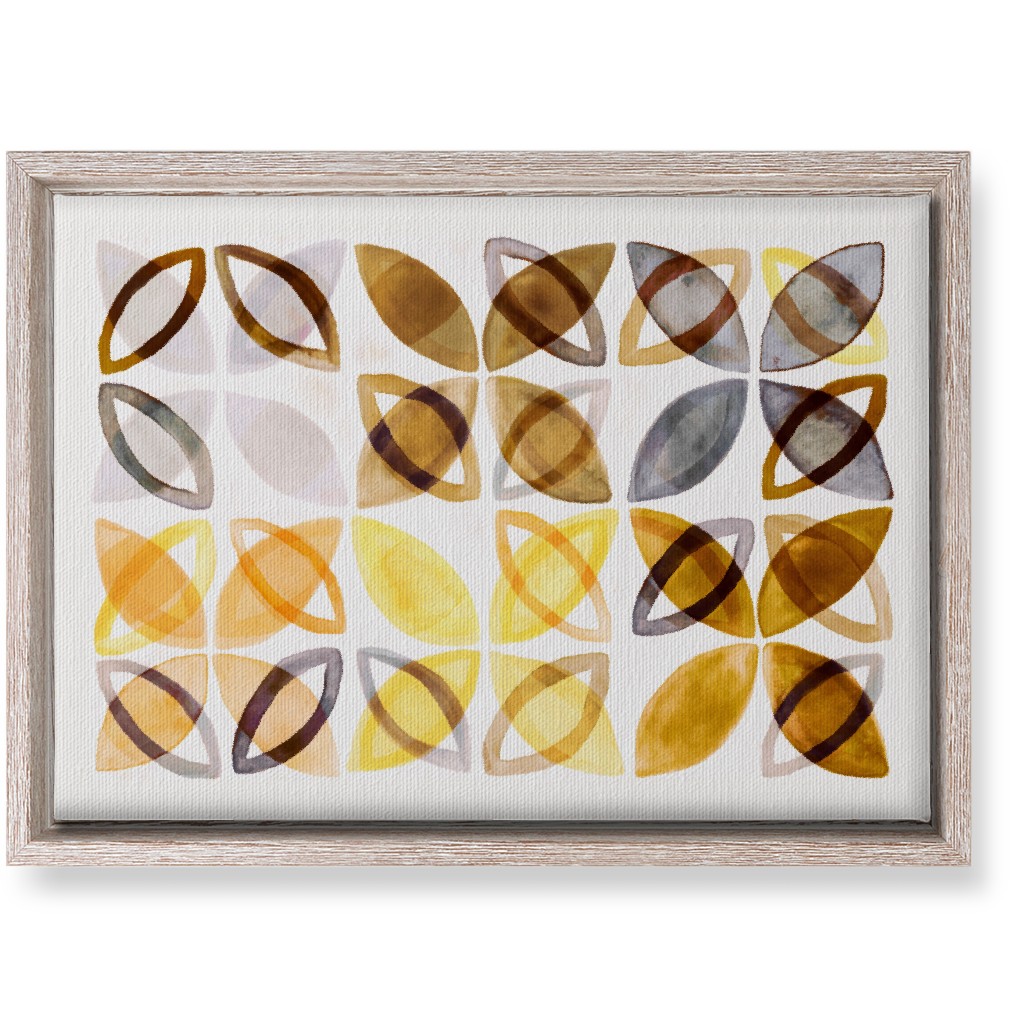 Washed Watercolor Shapes Wall Art, Rustic, Single piece, Canvas, 10x14, Yellow, Dandelion