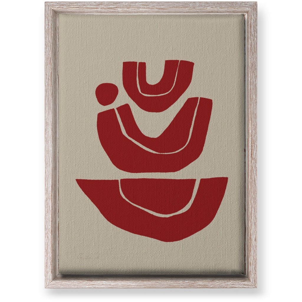 Geometric Abstract Stack Iii Wall Art, Rustic, Single piece, Canvas, 10x14, Red