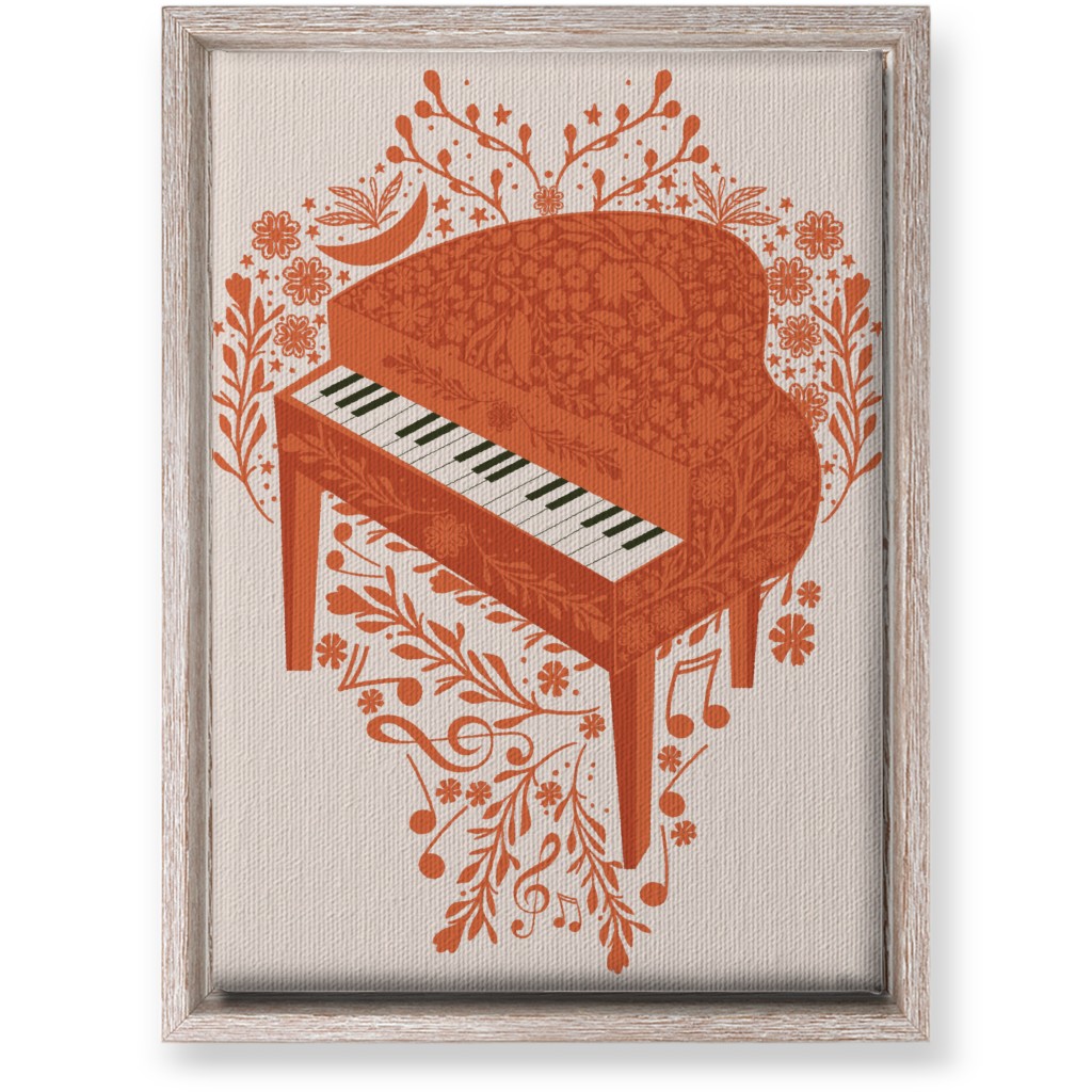 the Grand Piano - Red Wall Art, Rustic, Single piece, Canvas, 10x14, Red