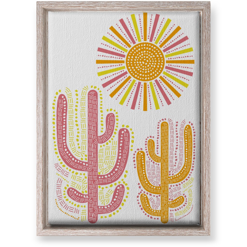 Boho Cactus and Sunny Summer - Warm Wall Art, Rustic, Single piece, Canvas, 10x14, Multicolor