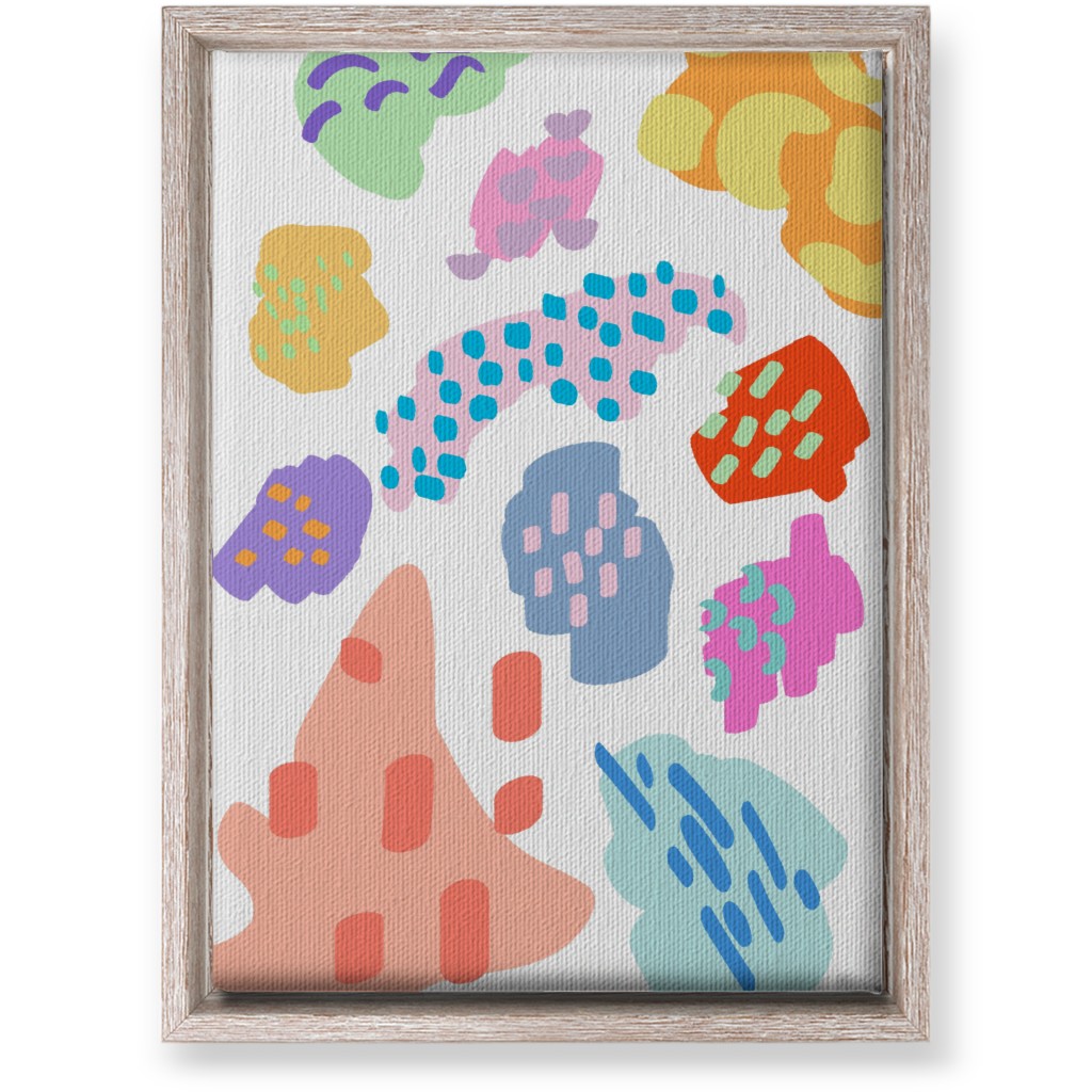 Painterly Abstract Blobs - Pastel Wall Art, Rustic, Single piece, Canvas, 10x14, Multicolor