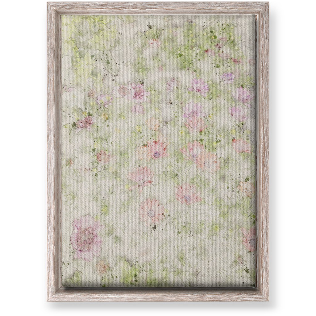 Watercolor Floral - Beige and Pink Wall Art, Rustic, Single piece, Canvas, 10x14, Beige