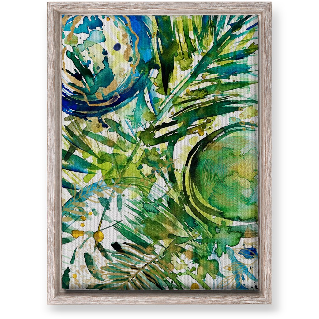 Paradise - Green and Blue Wall Art, Rustic, Single piece, Canvas, 10x14, Green