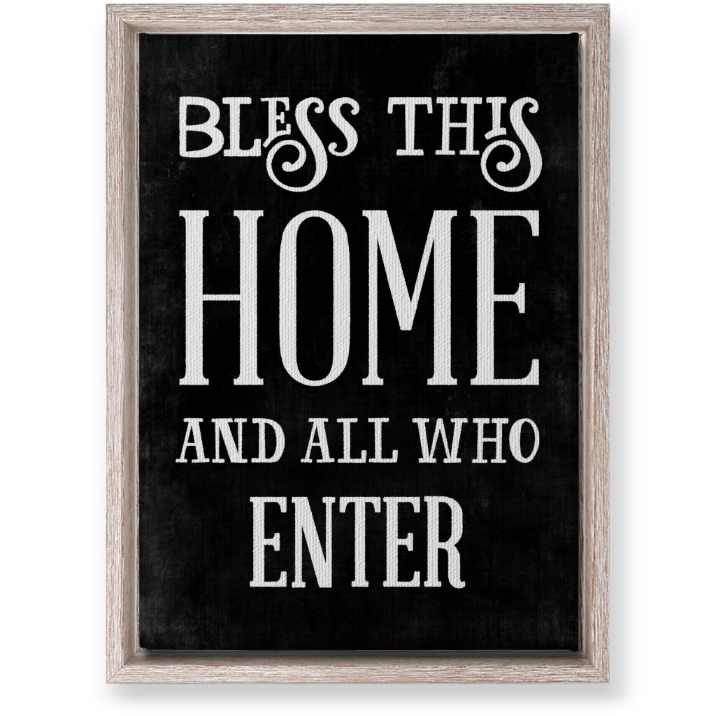 Bless This Home Wall Art, Rustic, Single piece, Canvas, 10x14, Black