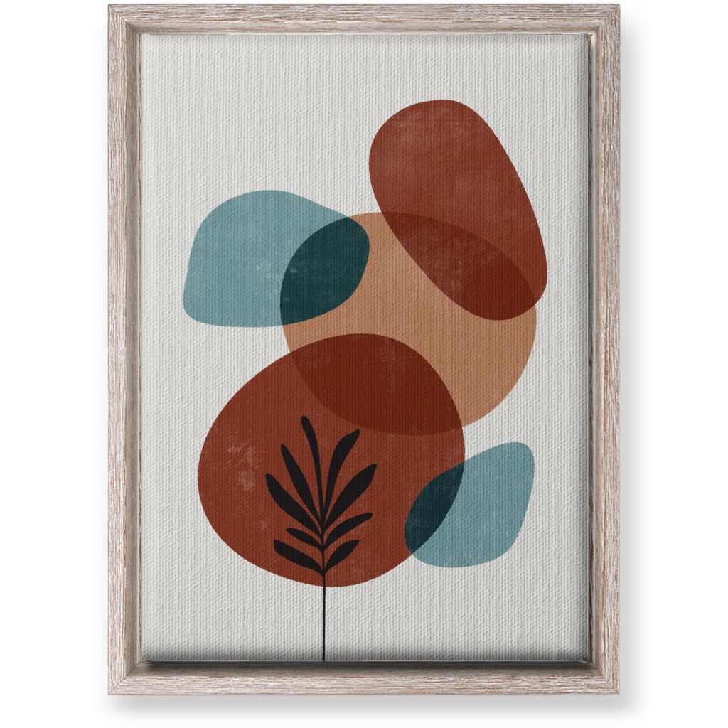 Abstract Leaf Orb - Terracotta and Ivory Wall Art, Rustic, Single piece, Canvas, 10x14, Brown, Brown