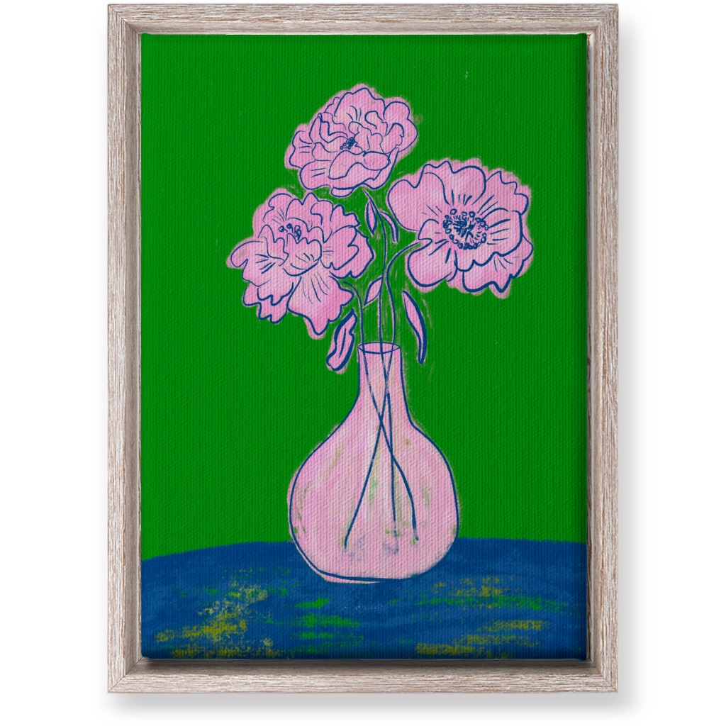 Party Florals - Multi Wall Art, Rustic, Single piece, Canvas, 10x14, Green, Classic Green