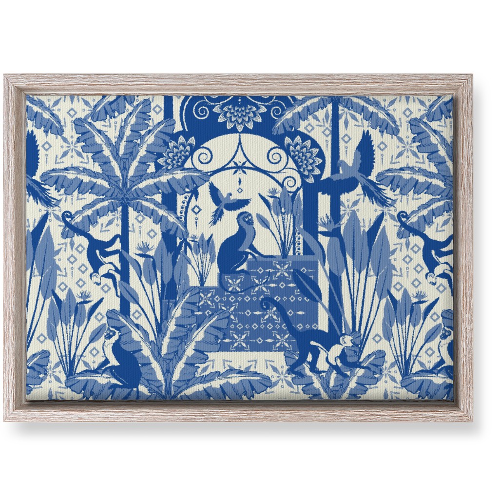 Exotic Tropical Garden Wall Art, Rustic, Single piece, Canvas, 10x14, Blue