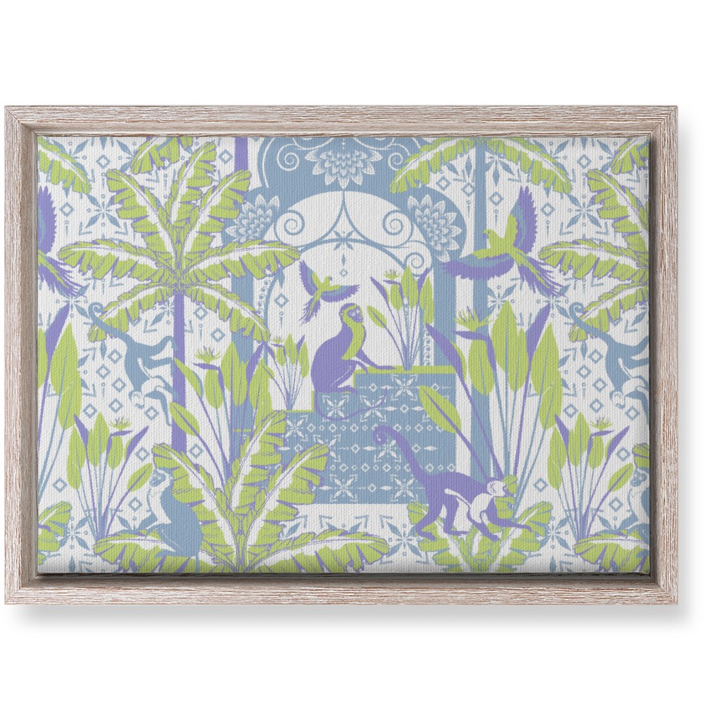 Exotic Tropical Garden Wall Art, Rustic, Single piece, Canvas, 10x14, Green, Sage