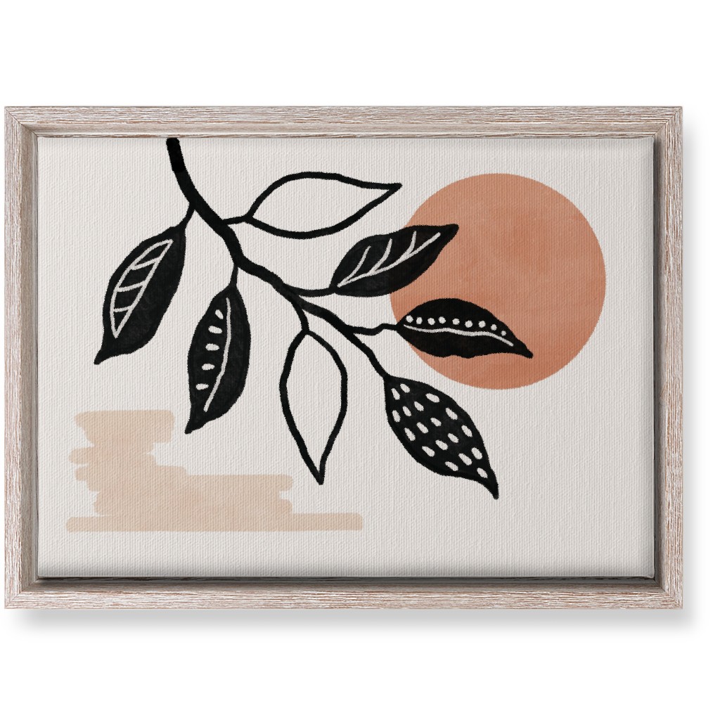 Sunset and Leaves Wall Art, Rustic, Single piece, Canvas, 10x14, Beige, Tan
