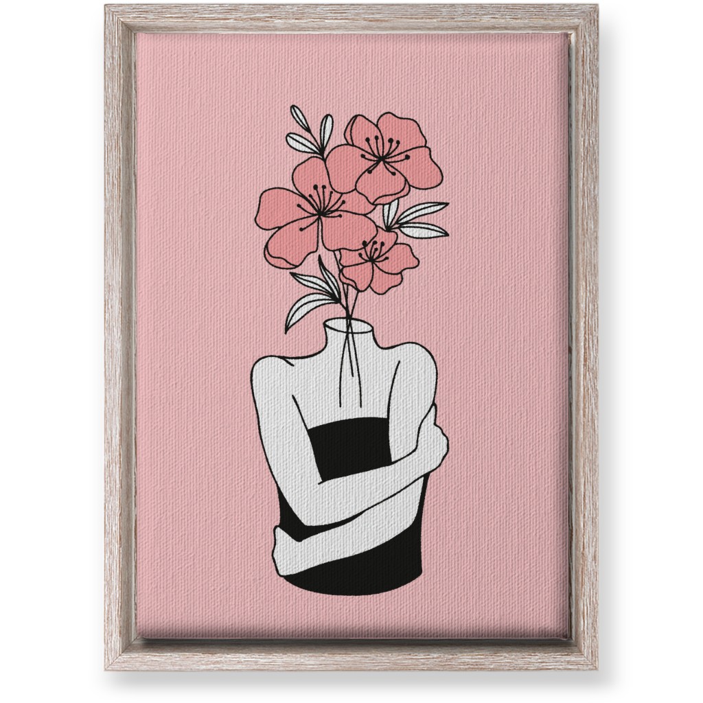 Self Love Feminine Abstract - Pink Wall Art, Rustic, Single piece, Canvas, 10x14, Pink