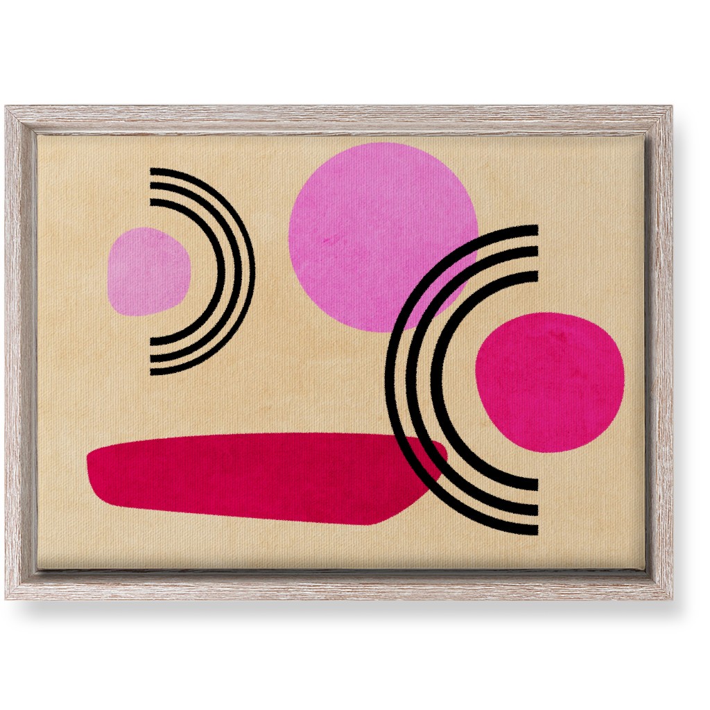 Cups & Saucers Abstract Wall Art, Rustic, Single piece, Canvas, 10x14, Pink, Candy