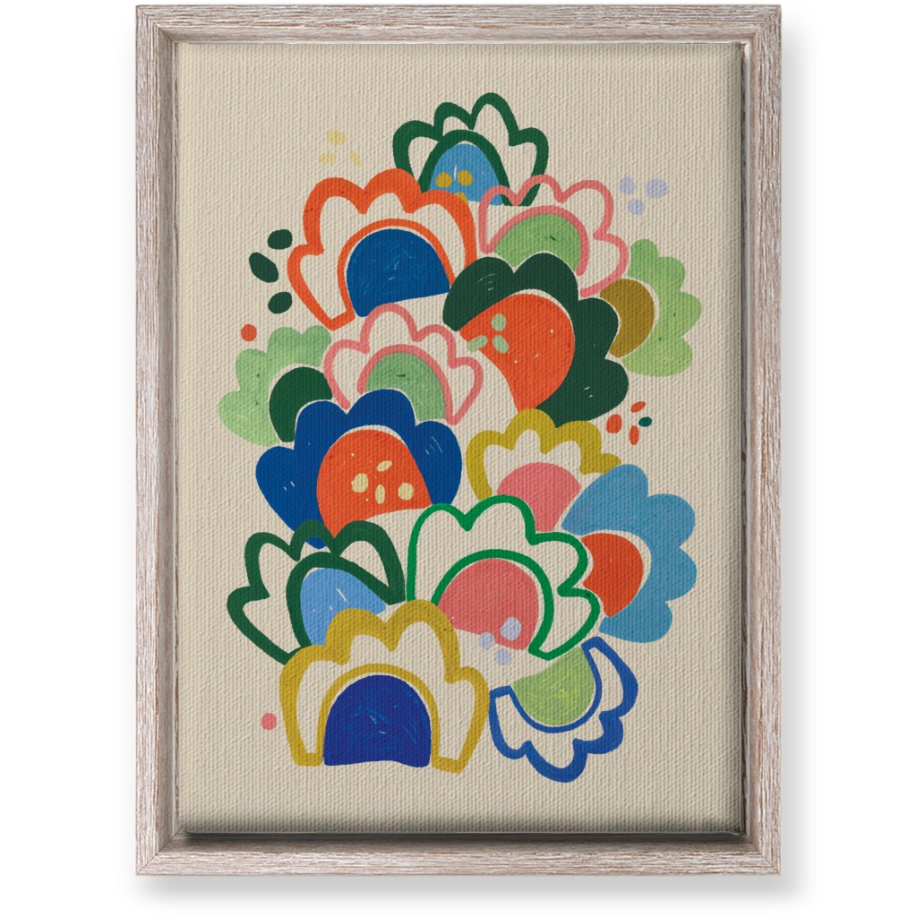 Wildflowers - Multi on Beige Bold Wall Art, Rustic, Single piece, Canvas, 10x14, Multicolor