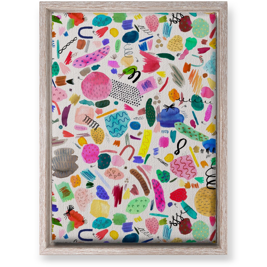 Abstract Marks and Scribbles - Multi Wall Art, Rustic, Single piece, Canvas, 10x14, Multicolor