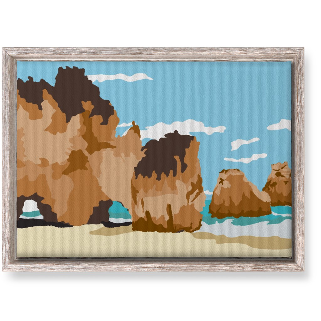 Minimalist Mediterranean Beach Cov Wall Art, Rustic, Single piece, Canvas, 10x14, Multicolor