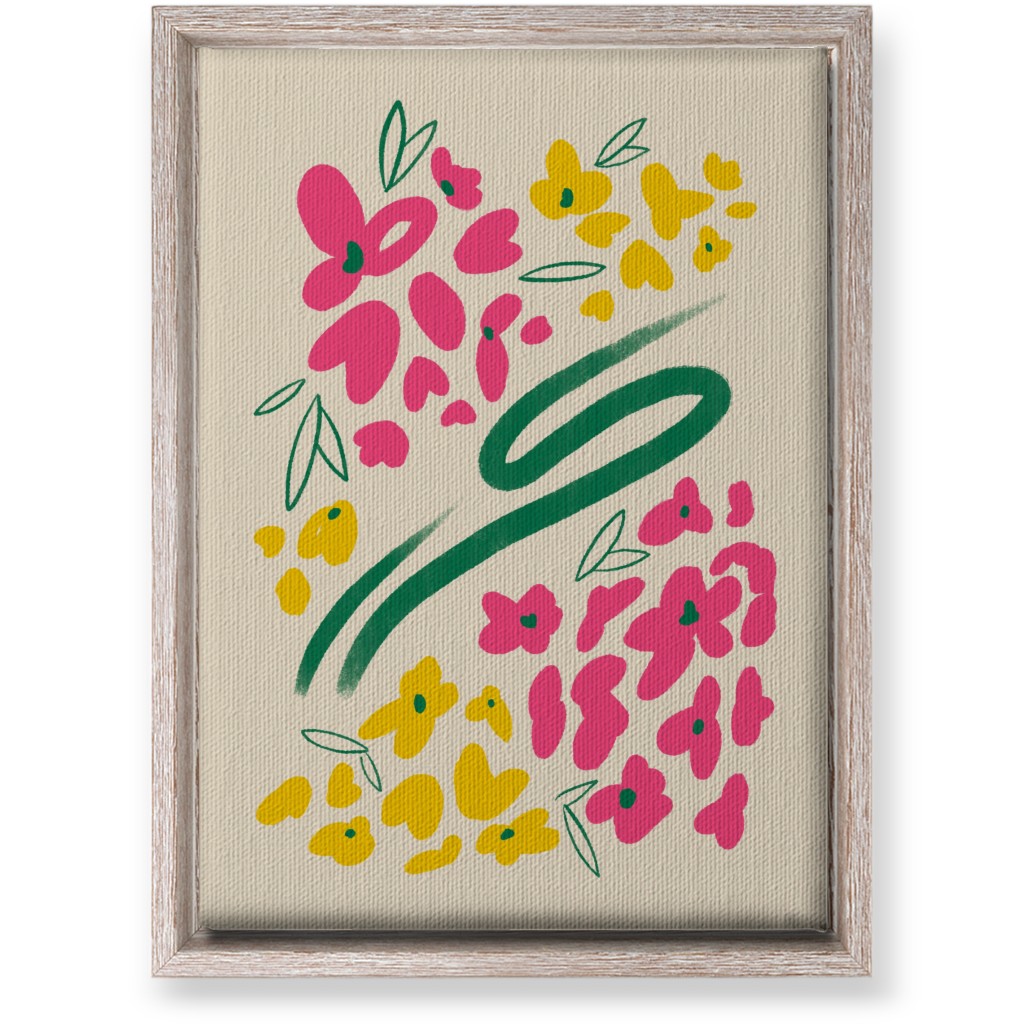 Greek Flowers - Multi on Beige Wall Art, Rustic, Single piece, Canvas, 10x14, Multicolor